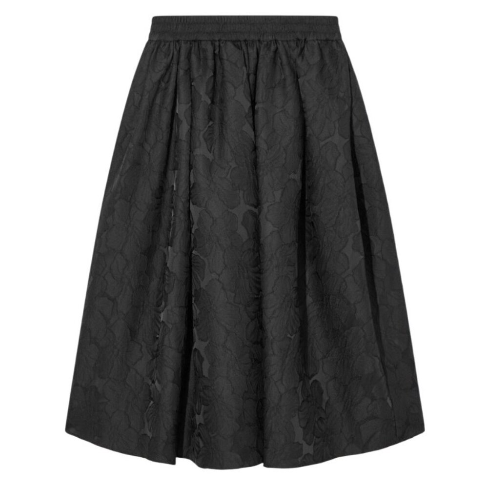 COS Black Floral Jacquard A-Line Midi Skirt Size 6 New With Tags